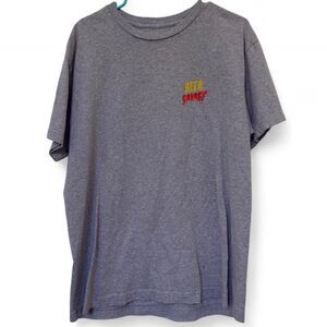 BEER SAVAGE Pizza and Beer Grey Tshirt size Large
